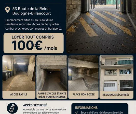 Stationnement Location Boulogne-Billancourt 100€
