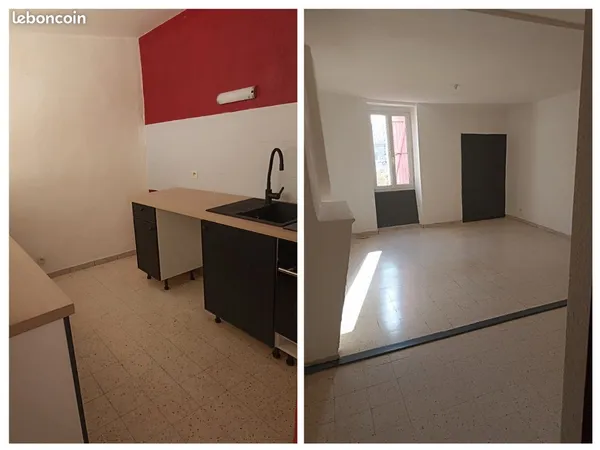 Location T4 lumineux en duplex, centre village Meysse