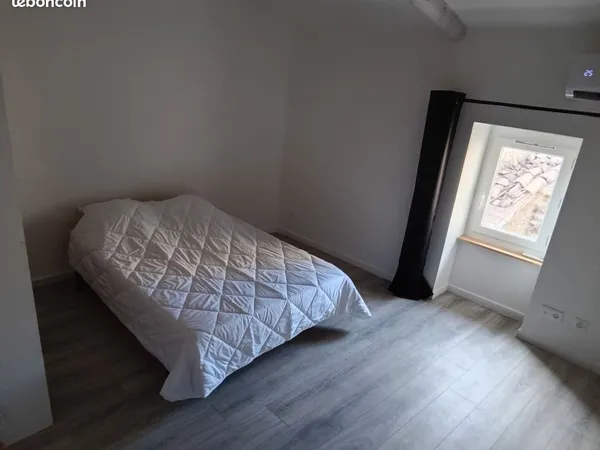 Chambre climatisée 20 m2 plus salle de bain,wc et bureau 8m2 privatif dans maison de ville tout conf