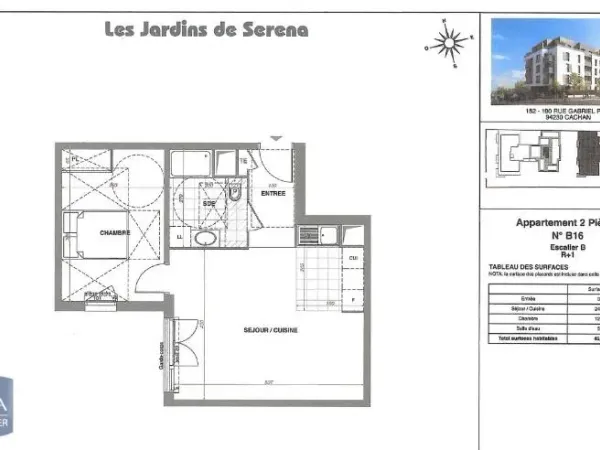 Appartement 2 pièces 46 m²