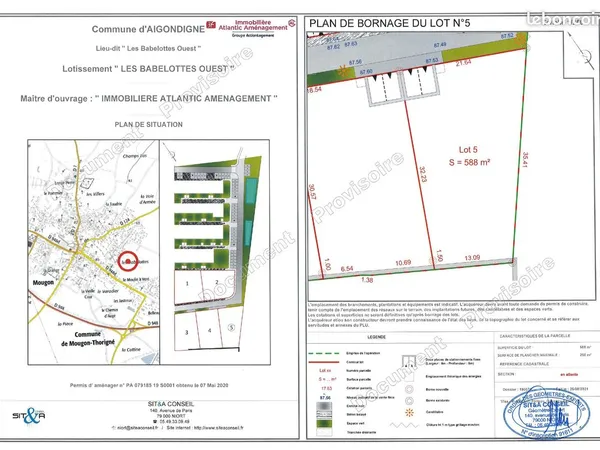 Terrain 588 m² Aigondigné