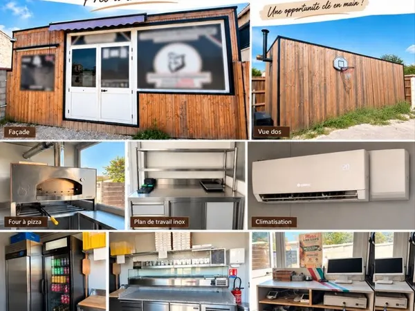 🔥 PIZZERIA AU FEU DE BOIS COMPLÈTE 18m2 - ALGECO CLÉ EN MAIN - 45 000