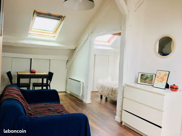 Studio meublé lumineux avec espace nuit séparé - Centre Fontainebleau