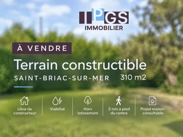 Vends terrain à bâtir - 310 m² - Saint-Briac-sur-Mer 35800