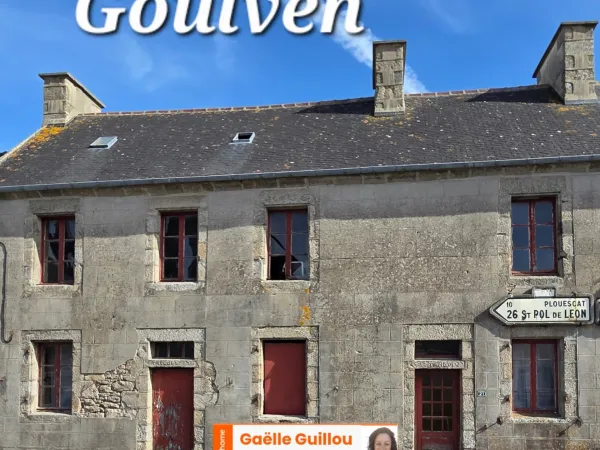 GOULVEN : bâtisse de charme à rénover de 100m² pour 6 pièces + jardin
