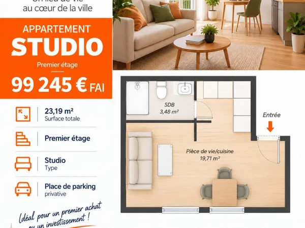 MORLAIX - Studio neuf, idéal premier achat ou investissement