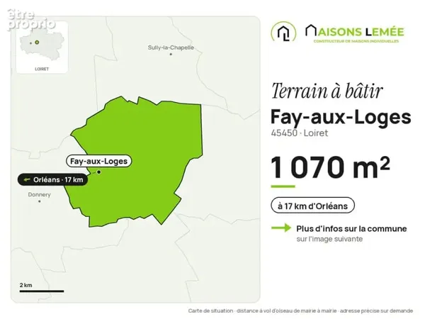 Terrain à bâtir 1 070 m² à Fay-aux-Loges