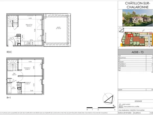 Appartement 3 pièces 61 m²