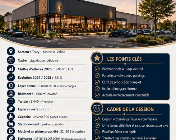 Fonds de commerce 1006 m² TORCY