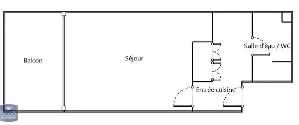Studio 1 pièce 23 m²