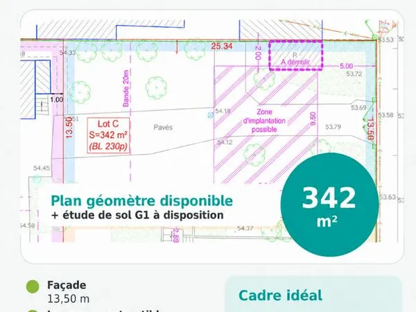 Terrain 342 m² CHELLES