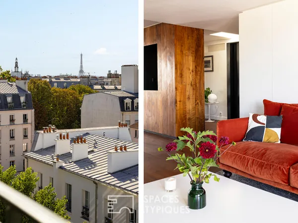 Appartement d'architecte au dernier étage, vue ciel
