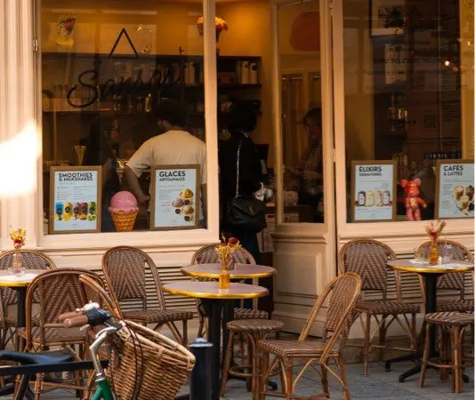 Fonds de commerce glacier-café avec terrasse, Place des Grands Hommes, Bordeaux