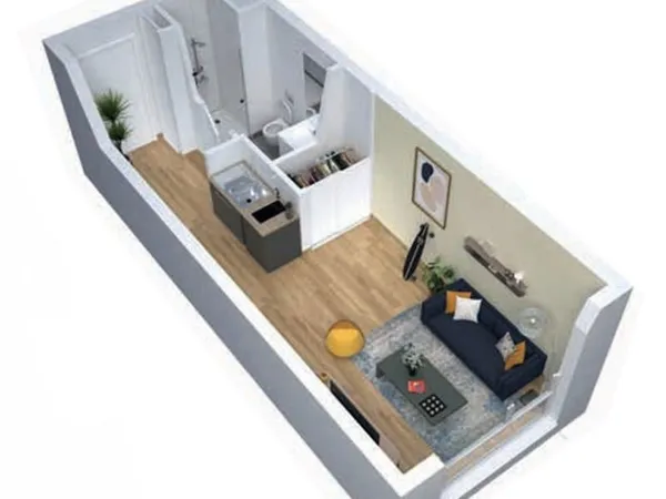 Studio 1 pièce 18 m²