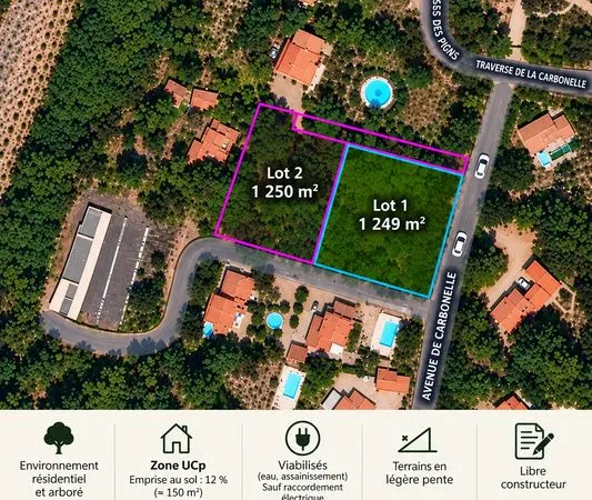 Quartier parrain - terrain à bâtir de 1 249 m² - environnement calme et arboré