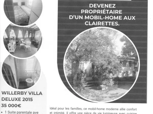 A V MOBIL HOME 6/8 PLACES sur emplacement camping;
