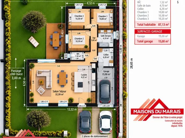 Maison 87 m² avec terrain à FERRIERES
