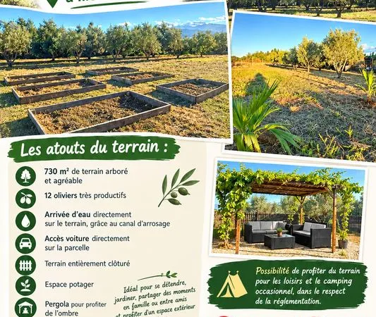 Terrain de loisir arboré 730 m2
