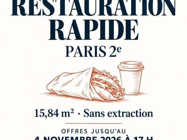 Restauration, restauration rapide 16 m² PARIS