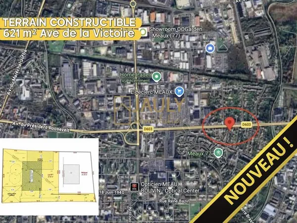 Terrain Constructible 621 m² - Ave de la Victoire