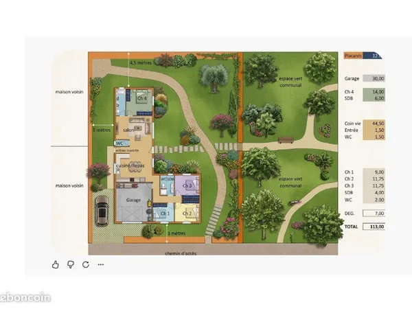 Vente Terrain Viabilisé 537m² + Exemple de Projet de Maison