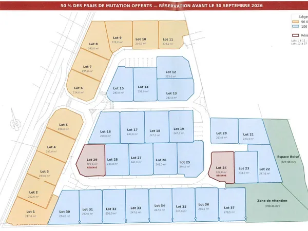 A VENDRE - TERRAIN A PARTIR DE 214,38 M2 ENVIRON - A PARTIR
