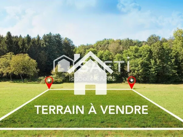 Grand terrain constructible à la campagne proche Futuroscope