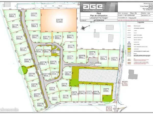 Terrain 591 m² Artzenheim
