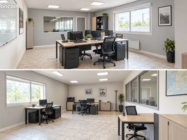 À LOUER - BUREAUX 60 m² - 2 PIÈCES - PARKING PRIVATIF - 590 HT / mois - hors charges