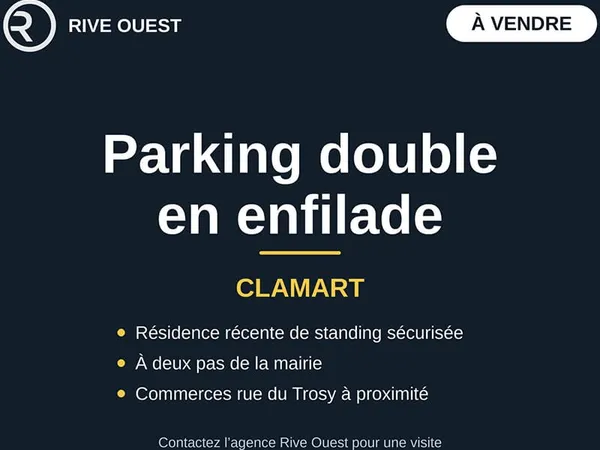 CLAMART MAIRIE - PARKING DOUBLE EN ENFILADE