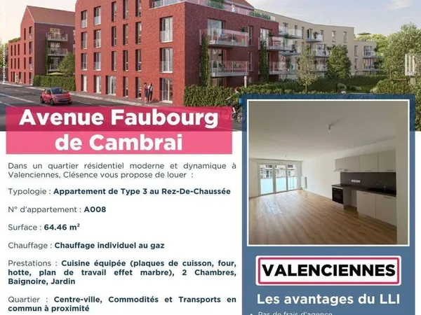 Appartement 3 pièces 64 m²