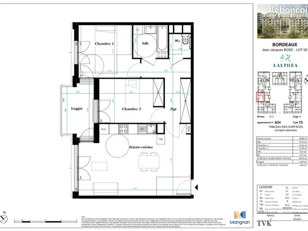 T3 meublé récent - 70 m² - Loggia - Bordeaux - Résidence 2024