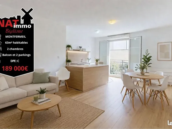 Appartement 3 pièces 63 m²