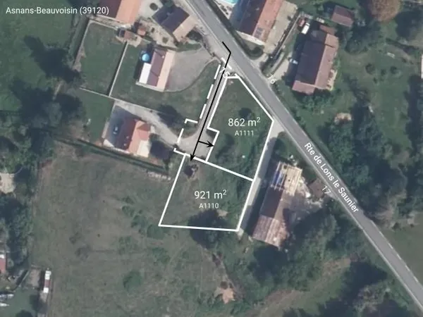 32200 € Terrain 921 m2 (35/m2) ASNANS BEAUVOISIN (39)