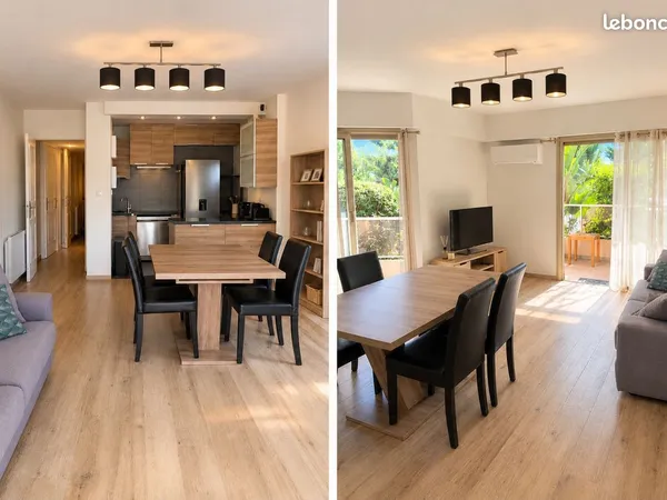 ANTIBES - BRÉGUIÈRES | 3 PIÈCES MEUBLÉ 55 m² - ACCÈS JARDIN - PISCINE - TENNIS