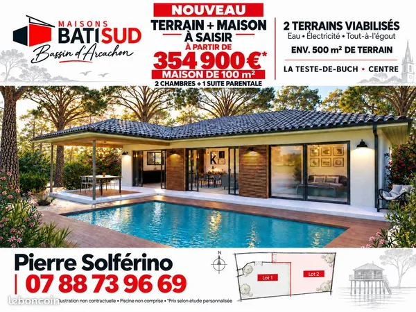 Projet de construction d'une maison 100 m² avec terrain à LA TESTE-DE-BUCH (33)