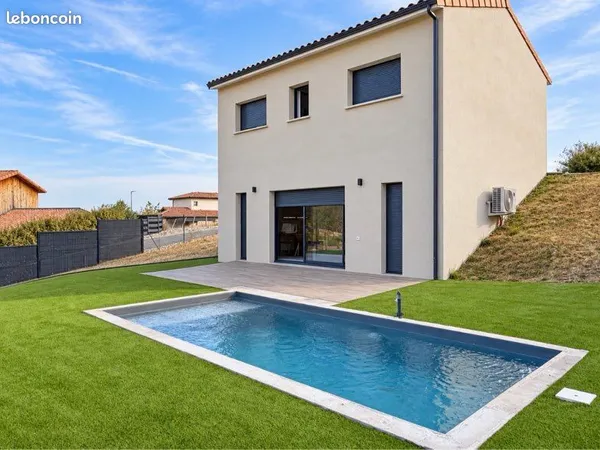 Maison 4 pièces, 3 chambres, piscine et jardin de 500 m²