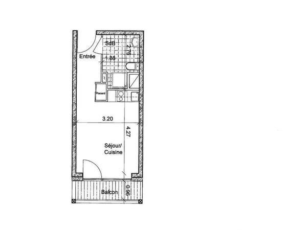 Appartement 1 pièce 22 m²