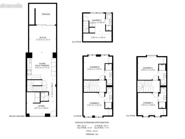 Chambre 7 pièces 15 m²