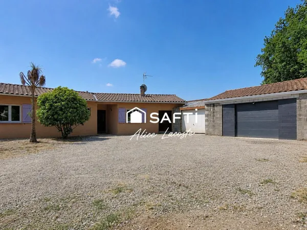 Plain-pied avec 4 chambres et grand terrain