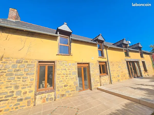 LONGÈRE EN PIERRE - 176 m² - 5 CHAMBRES (POSSIBILITÉ 6) - TERRAIN 7 260 m² - DOUBLE GARAGE - DINGÉ