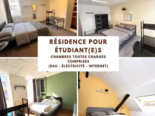 Chambres privatives - Résidence étudiant(e)s - Coliving avec espaces partagés