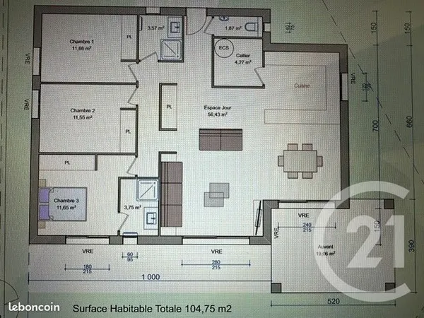 Maison 4 pièces 105 m²