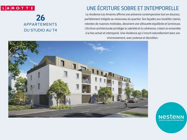 Programme neuf Les Amarres : T3 de 67.50 m² avec terrasse