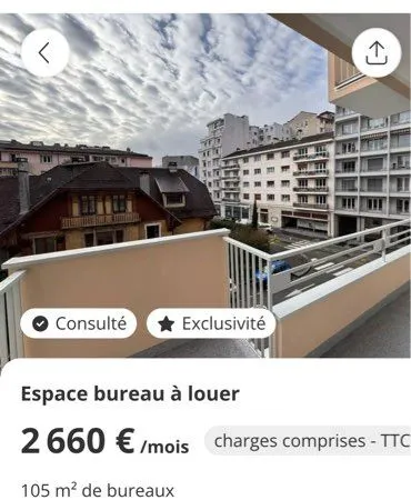Location bureau 1 rue Bonlieu Annecy