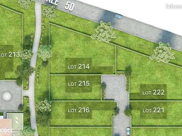 Terrain 455 m² Lucon