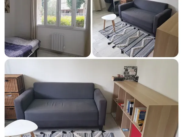 Chambre 15m² meublée lumineuse