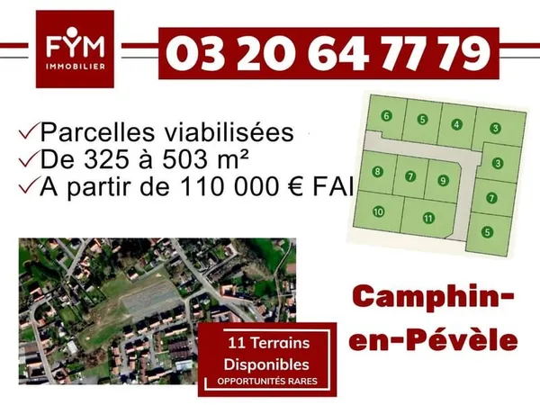 Terrain constructible et viabilisé dans un lotissement