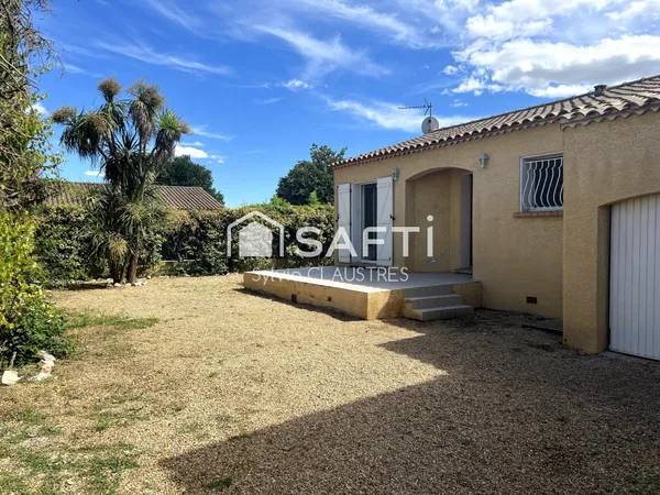 Maison de plain pied - 64m2 3p - terrain 297m2 - garage