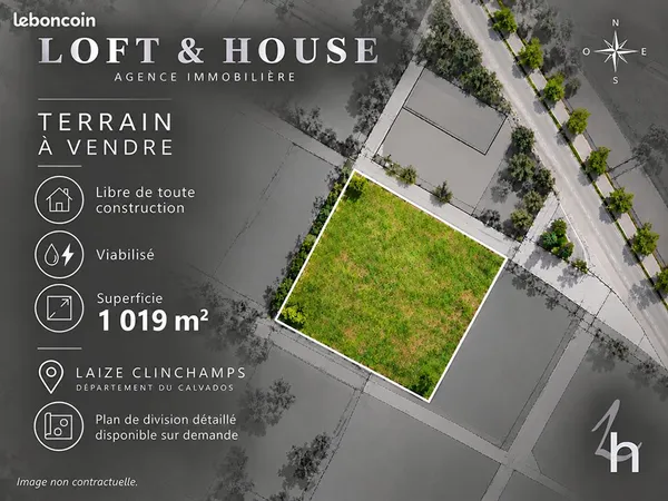 Terrain 1019 m² LAIZE CLINCHAMPS